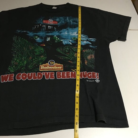 Budweiser Iguana Beer We Could've Been Huge T-Shirt Large (XL Tag) Faded Black - Picture 7 of 7